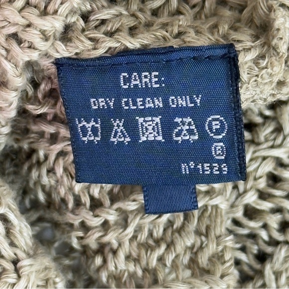 Ralph Lauren Women's Beige Linen Knit V-Neck Sweater - Picture 8 of 8